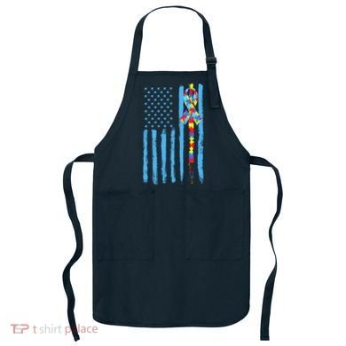 Autism Awareness Puzzle American Flag Apron