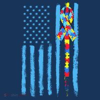 Autism Awareness Puzzle American Flag Baby Bodysuit thumb 2