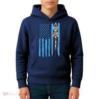 Autism Awareness Puzzle American Flag Kids Hoodie thumb 4