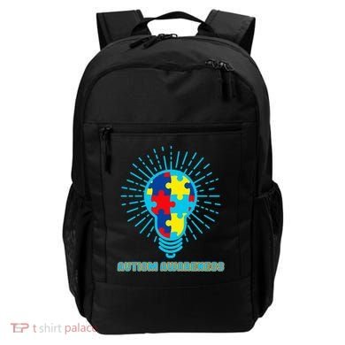 Autism Awareness Puzzle Light Bulb Backpack