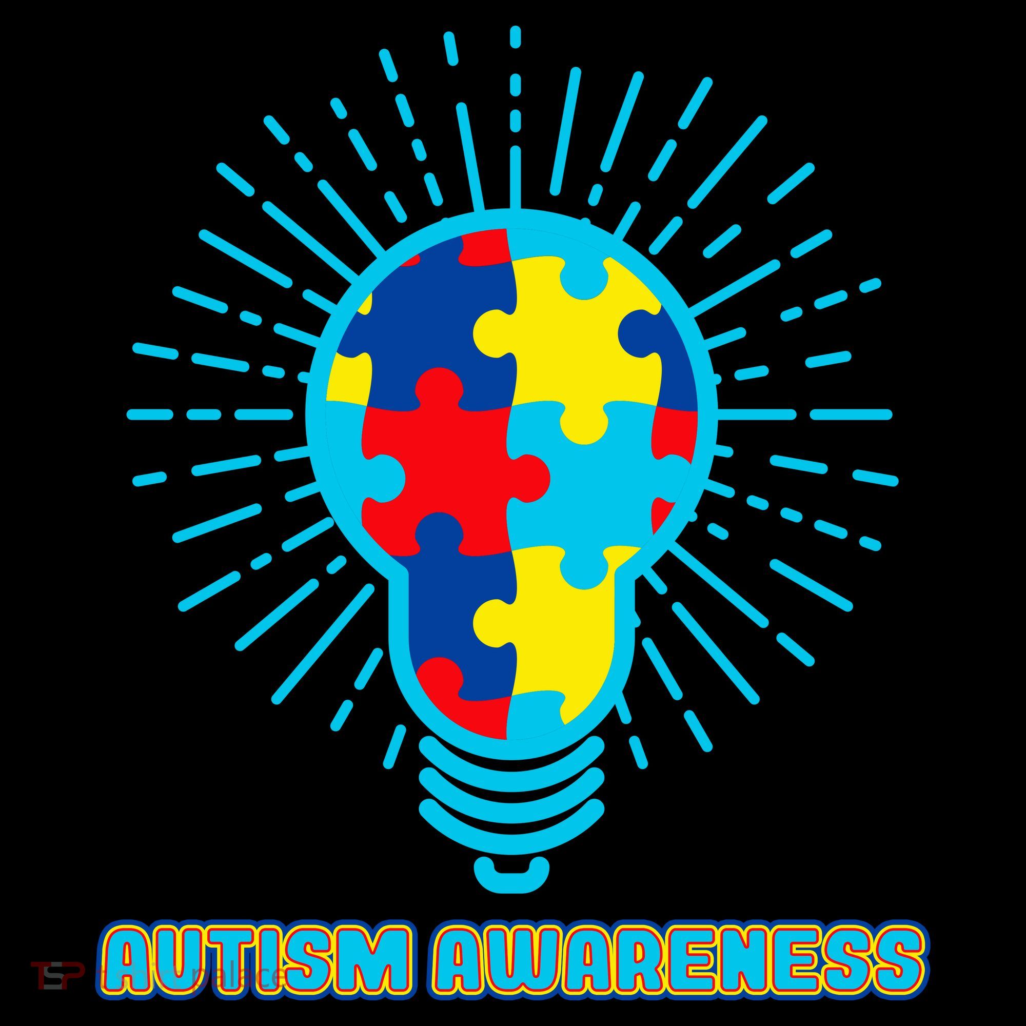 Autism Awareness Puzzle Light Bulb Backpack