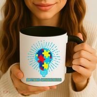 Autism Awareness Puzzle Light Bulb Coffee Mug thumb 3