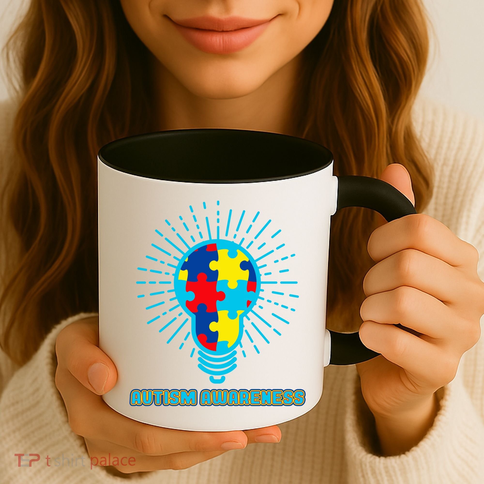 Autism Awareness Puzzle Light Bulb Coffee Mug