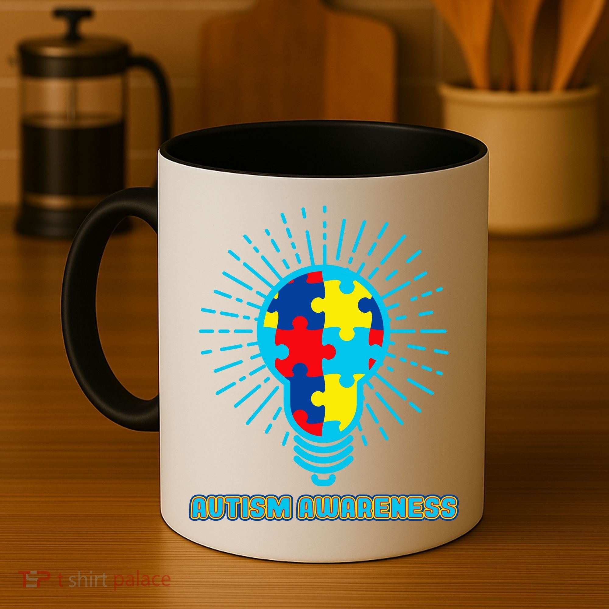 Autism Awareness Puzzle Light Bulb Coffee Mug