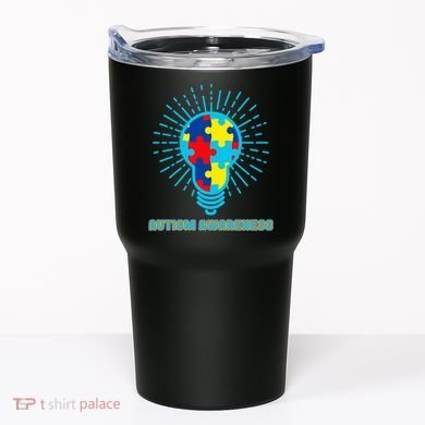 Autism Awareness Puzzle Light Bulb Tumbler
