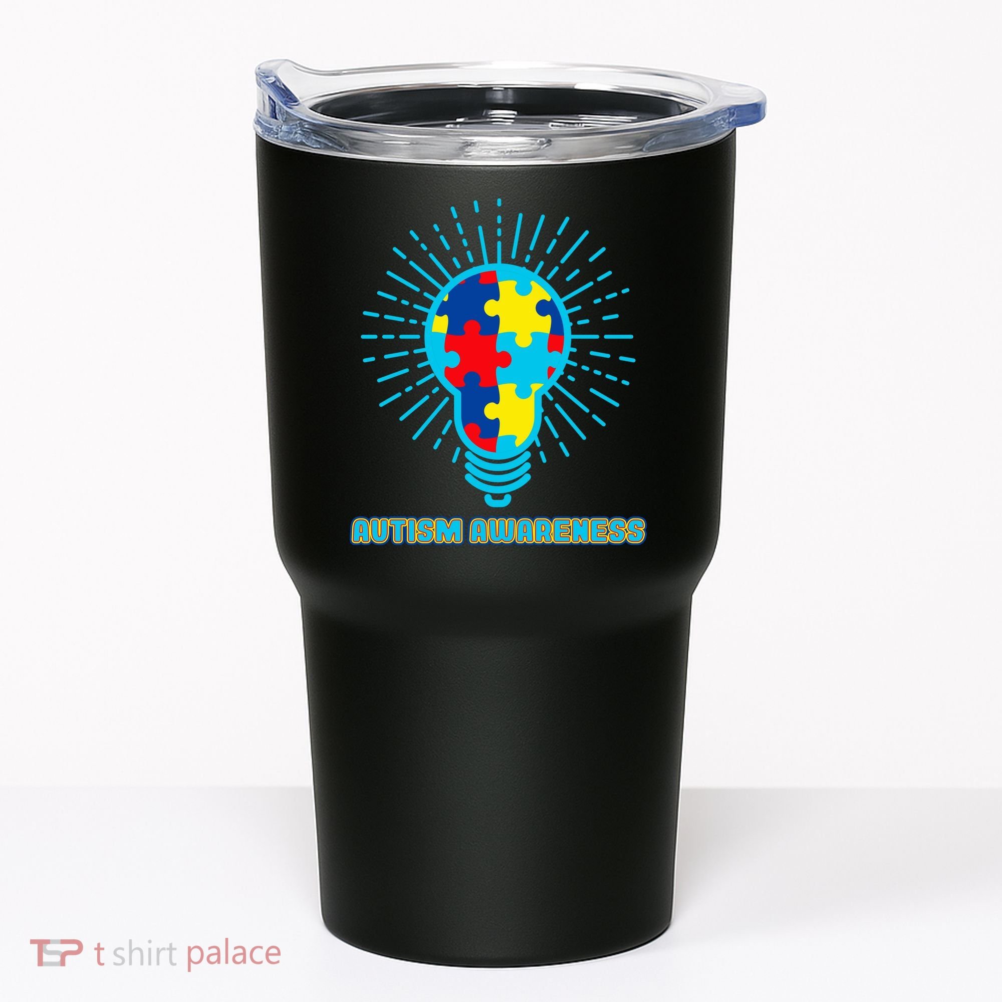 Autism Awareness Puzzle Light Bulb Tumbler