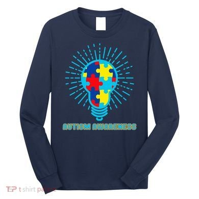 Autism Awareness Puzzle Light Bulb Long Sleeve Shirt