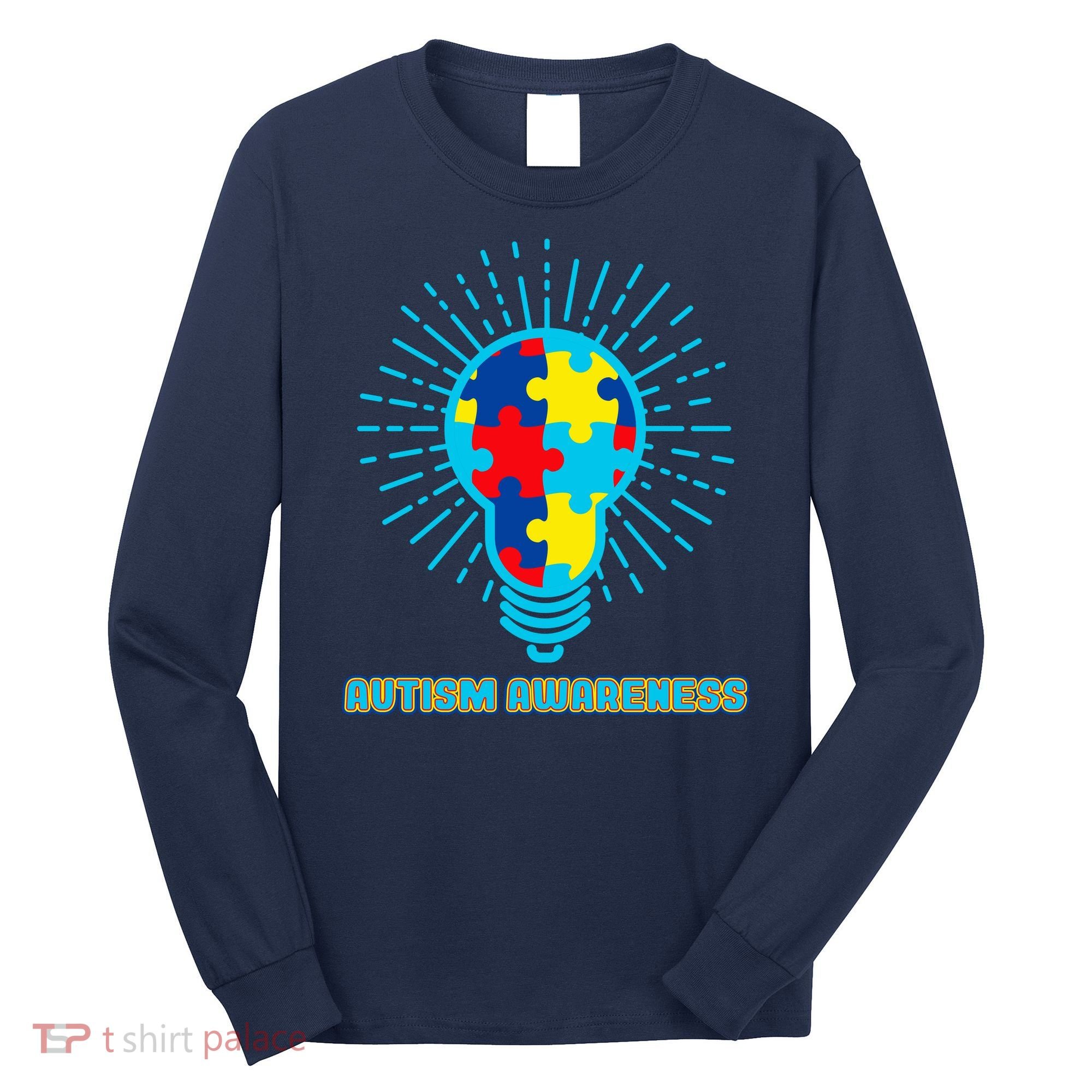 Autism Awareness Puzzle Light Bulb Long Sleeve Shirt
