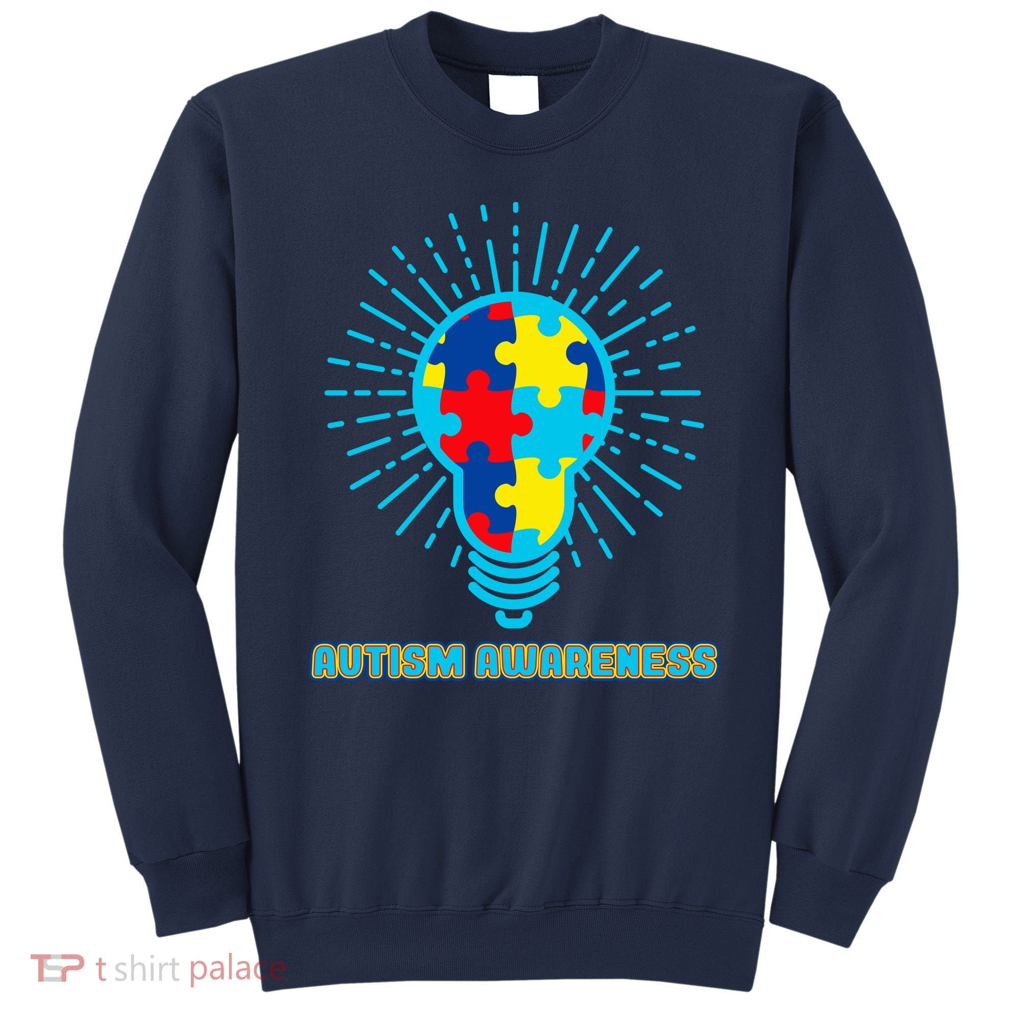 Autism Awareness Puzzle Light Bulb Sweatshirt