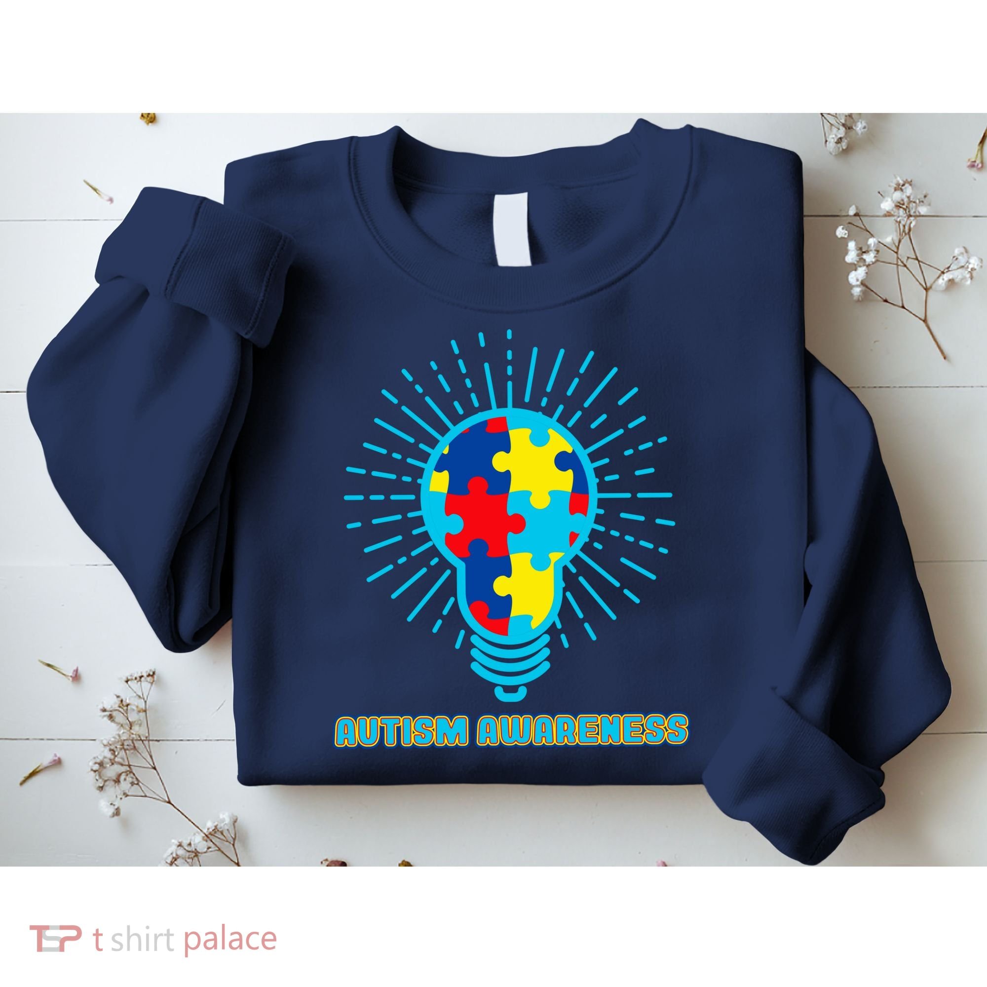 Autism Awareness Puzzle Light Bulb Sweatshirt