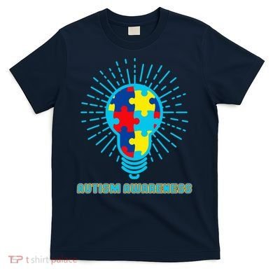Autism Awareness Puzzle Light Bulb T-Shirt