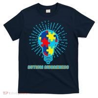 Autism Awareness Puzzle Light Bulb T-Shirt thumb 0