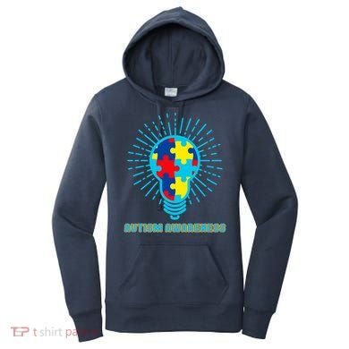 Autism Awareness Puzzle Light Bulb Women's Hoodie