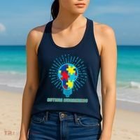 Autism Awareness Puzzle Light Bulb Women's Tank Top thumb 2