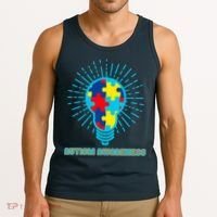 Autism Awareness Puzzle Light Bulb Tank Top thumb 3