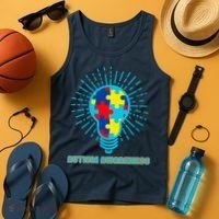 Autism Awareness Puzzle Light Bulb Tank Top thumb 4