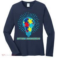 Autism Awareness Puzzle Light Bulb Women's Long Sleeve Shirt thumb 0