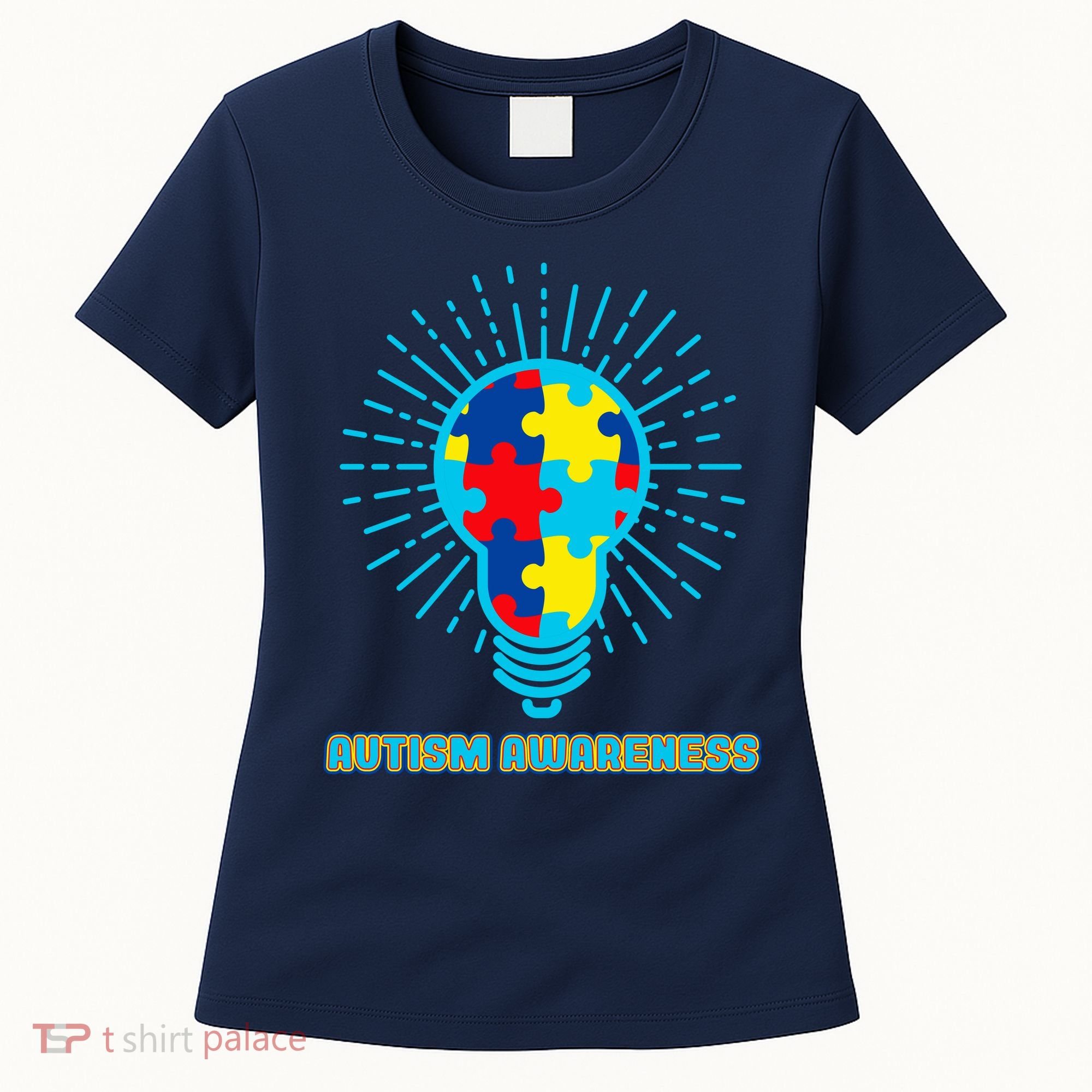 Autism Awareness Puzzle Light Bulb Women's T-Shirt