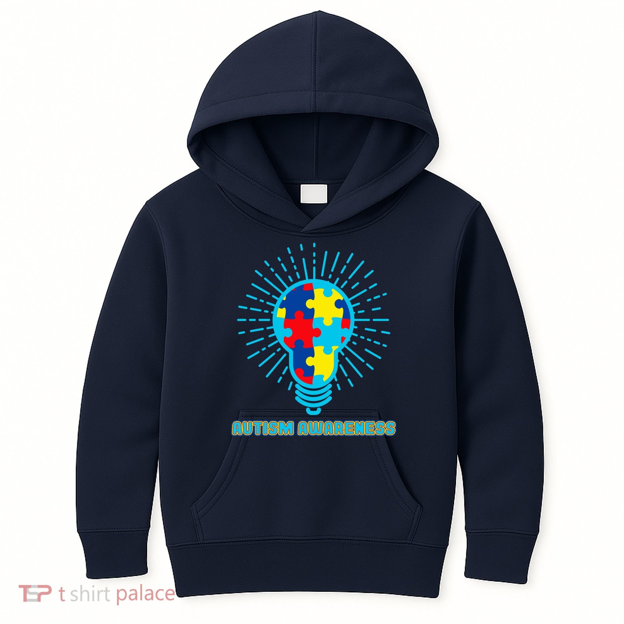Autism Awareness Puzzle Light Bulb Kids Hoodie