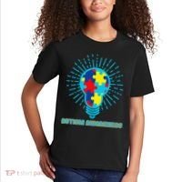 Autism Awareness Puzzle Light Bulb Kids T-Shirt thumb 2