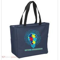 Autism Awareness Puzzle Light Bulb Tote Bag thumb 2