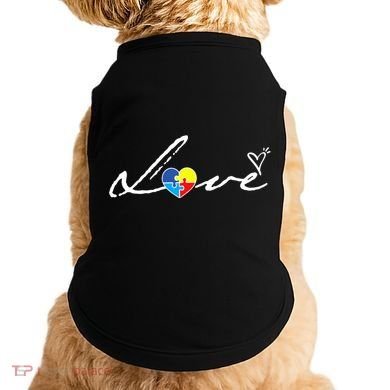 Autism Awareness Puzzle Piece Heart Doggie Tank