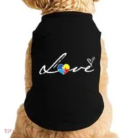 Autism Awareness Puzzle Piece Heart Doggie Tank thumb 0