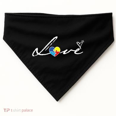 Autism Awareness Puzzle Piece Heart USA-Made Doggie Bandana
