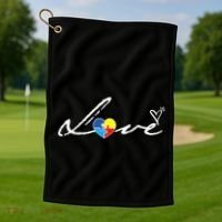 Autism Awareness Puzzle Piece Heart Golf Towel thumb 1