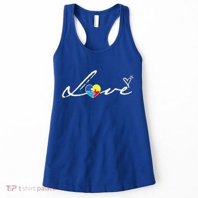 Autism Awareness Puzzle Piece Heart Women's Tank Top