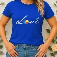 Autism Awareness Puzzle Piece Heart Women's T-Shirt thumb 2