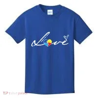 Autism Awareness Puzzle Piece Heart Kids T-Shirt thumb 0