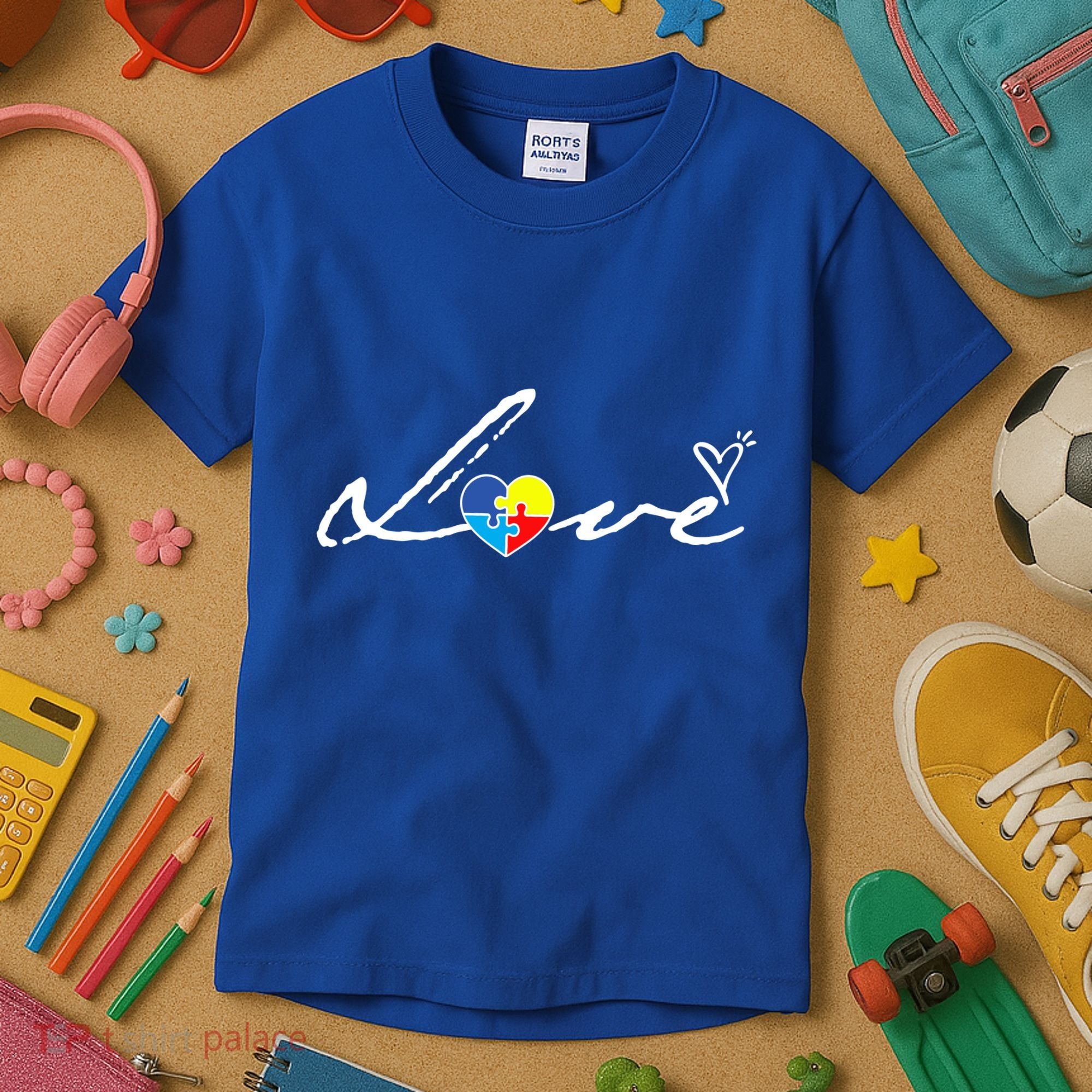 Autism Awareness Puzzle Piece Heart Kids T-Shirt