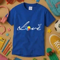 Autism Awareness Puzzle Piece Heart Kids T-Shirt thumb 3