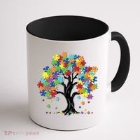 Autism Awareness Puzzle Piece Tree Coffee Mug thumb 1