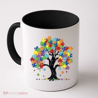Autism Awareness Puzzle Piece Tree Coffee Mug