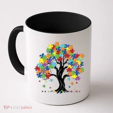 Autism Awareness Puzzle Piece Tree Coffee Mug
