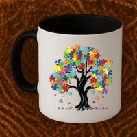 Autism Awareness Puzzle Piece Tree Coffee Mug thumb 2