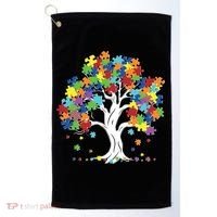 Autism Awareness Puzzle Piece Tree Golf Towel thumb 0