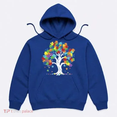 Autism Awareness Puzzle Piece Tree Hoodie
