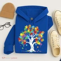 Autism Awareness Puzzle Piece Tree Hoodie thumb 4