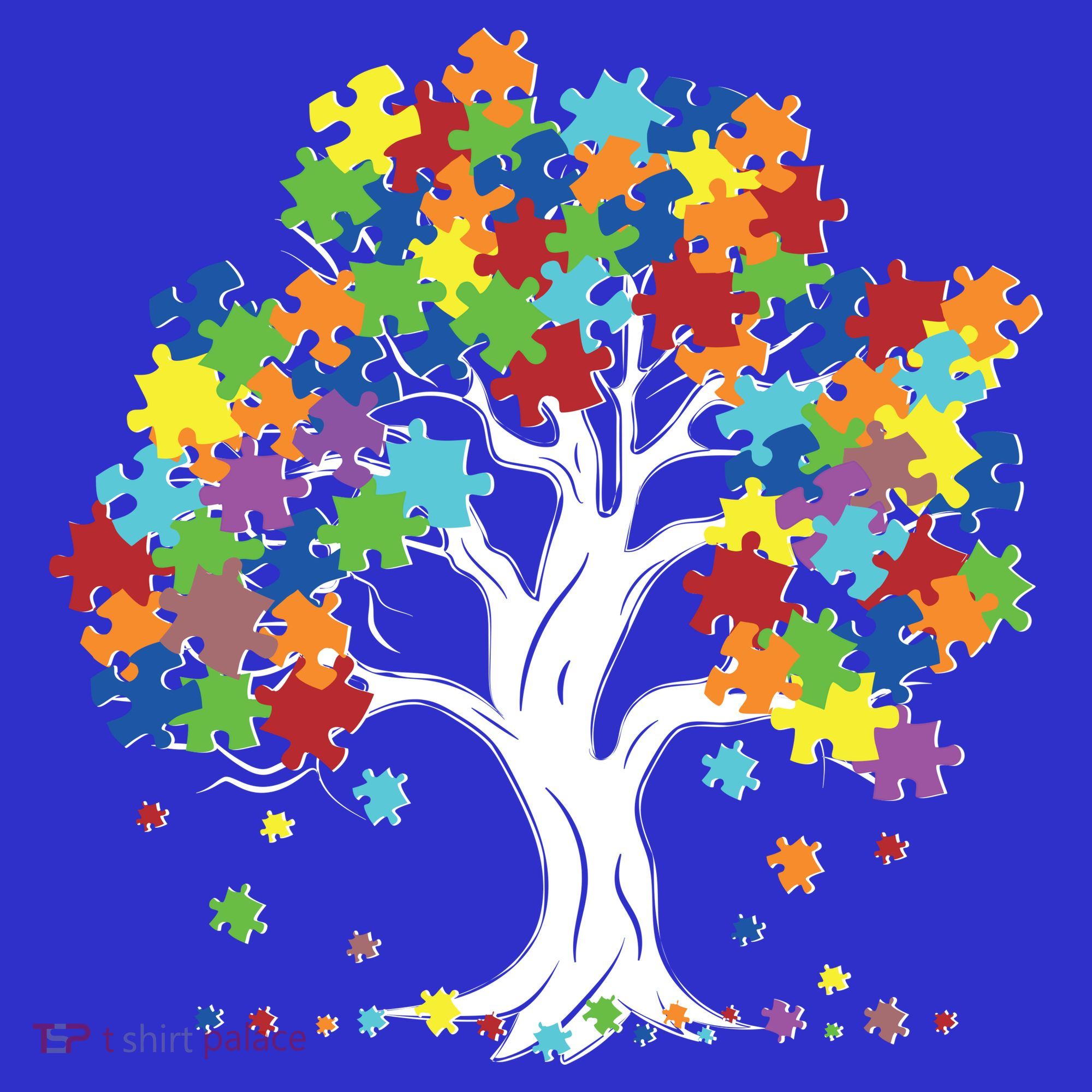 Autism Awareness Puzzle Piece Tree Long Sleeve Shirt