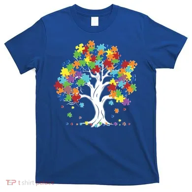 Autism Awareness Puzzle Piece Tree T-Shirt