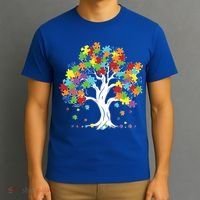 Autism Awareness Puzzle Piece Tree T-Shirt thumb 3