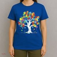 Autism Awareness Puzzle Piece Tree T-Shirt thumb 4