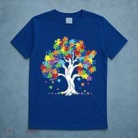 Autism Awareness Puzzle Piece Tree T-Shirt thumb 5
