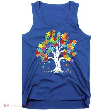 Autism Awareness Puzzle Piece Tree Tank Top
