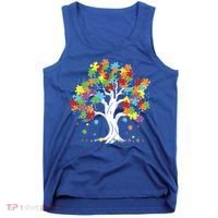 Autism Awareness Puzzle Piece Tree Tank Top thumb 0