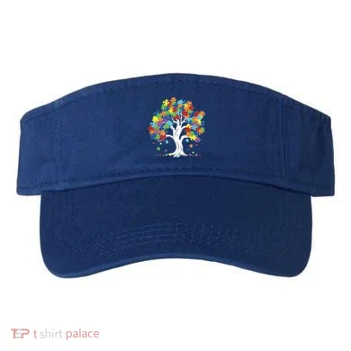 Autism Awareness Puzzle Piece Tree Visor