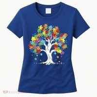 Autism Awareness Puzzle Piece Tree Women's T-Shirt thumb 0